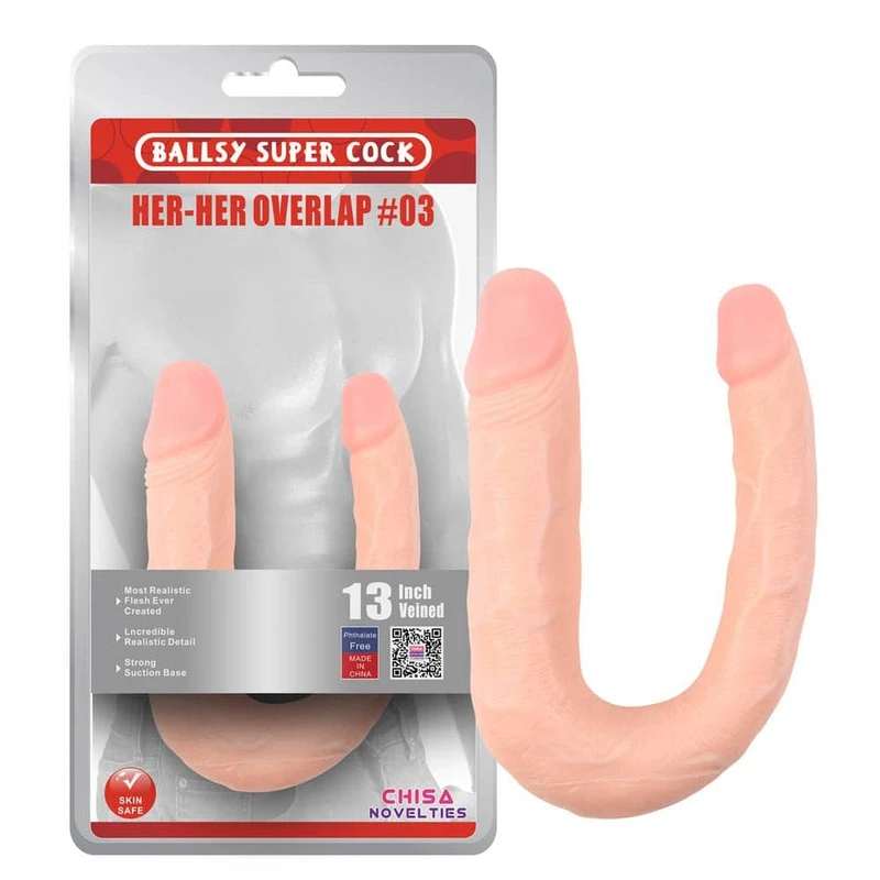 Dupli dildo Chisa Novelties - kožni, fleksibilan i vodootporan