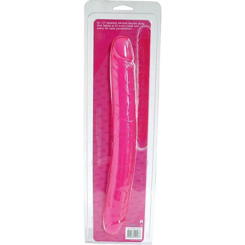 Dupli dildo roze, 34 cm, vodootporan