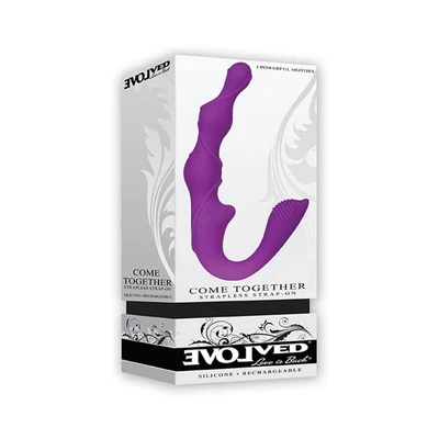 Dupli vibrator bez remenja za strastvene trenutke - ljubičasti 22,8cm - Sexy Shop