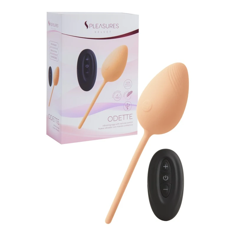EGG VIBRATOR ODETTE - Daljinski Upravljač, Vodootporan, Breskva 15cm