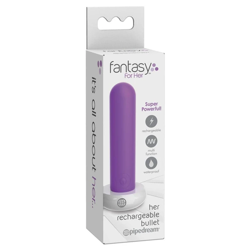 Fantasy For Her USB Punjači Bullet - Vodootporni Mini Vibrator 9,1 cm - Ljubičasti