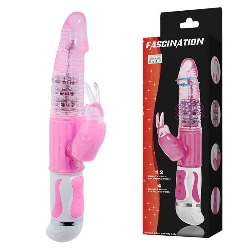 Fascination Bunny Vibrator Roze 28cm sa stimulansom klitorisa