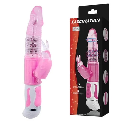 Fascination Bunny Vibrator Roze 28cm sa stimulansom klitorisa - Sexy Shop