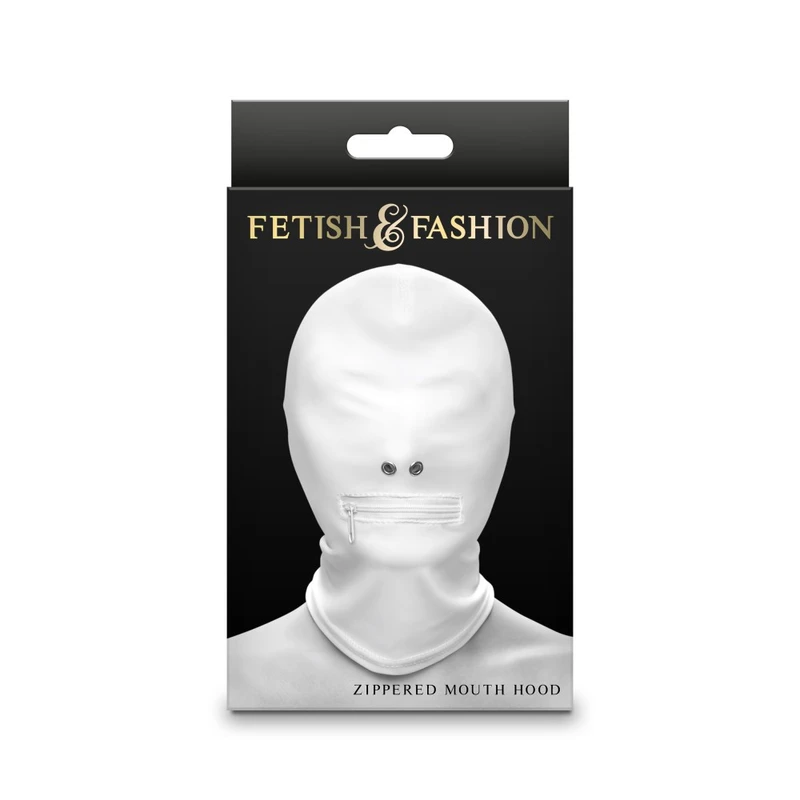 Fetish & Fashion - Usna Kapica sa Zipom - Bela - NS Toys
