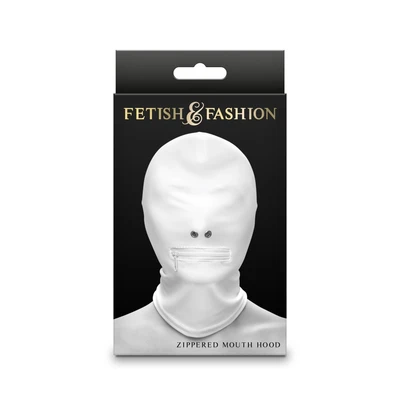 Fetish & Fashion - Usna Kapica sa Zipom - Bela - NS Toys - Sexy Shop