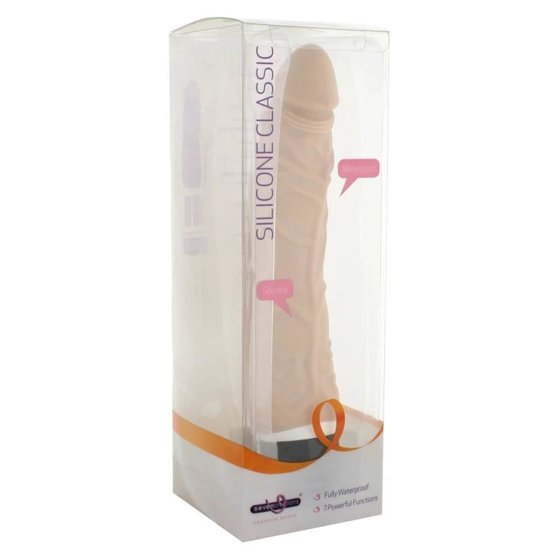 Flesh-colored Slim Vibrator sa 7 programa vibracije, vodootporan 17cm - Seven Creations