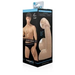 Fleshjack Boys Reno Gold Dildo sa testisima i vakuumskim postoljem, 19cm, koža