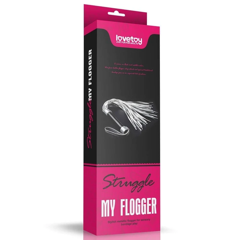 Flogger u crnoj i srebrnoj boji, 45cm - Lovetoy