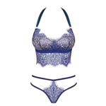 Flowlace set u plavoj boji sa čipkastim detaljima, S/M