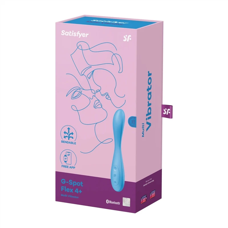 G-Spot Flex 4+ plavi vibrator sa stimulansom klitorisa, vodootporni, kontrolisani aplikacijom