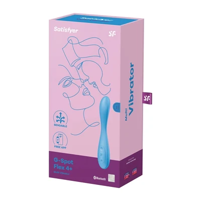 G-Spot Flex 4+ plavi vibrator sa stimulansom klitorisa, vodootporni, kontrolisani aplikacijom - Sexy Shop