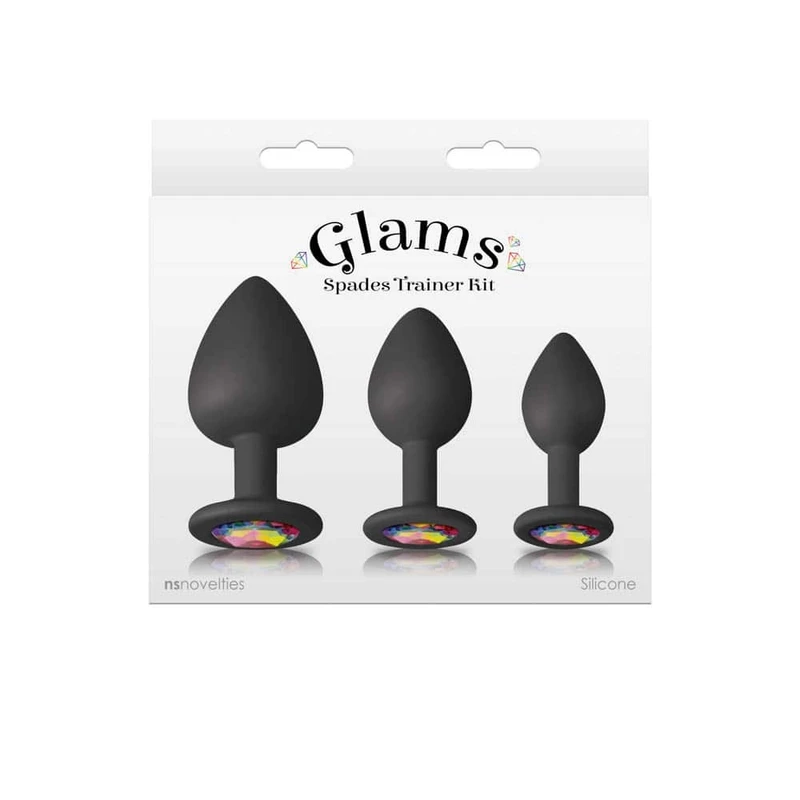Glam Spades Trainer Set - Crni silikon sa blještavim draguljima