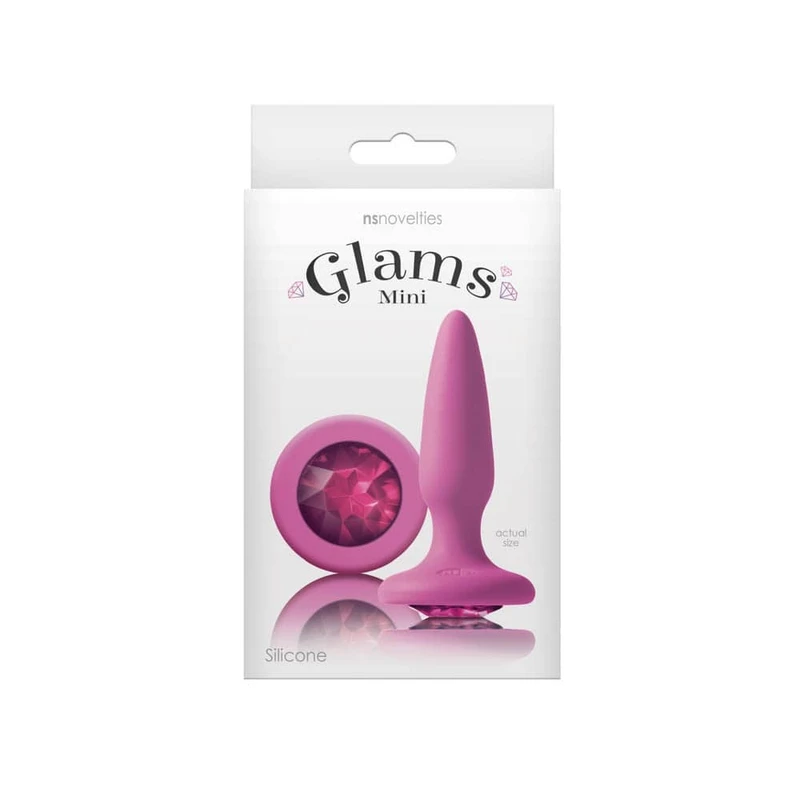 Glams Mini Pink Gem - Roze vodootporni analni čep sa dijamantom