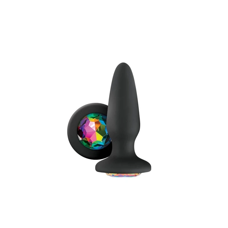 Glams Rainbow Gem Tapered Butt Plug 10.5cm Crni