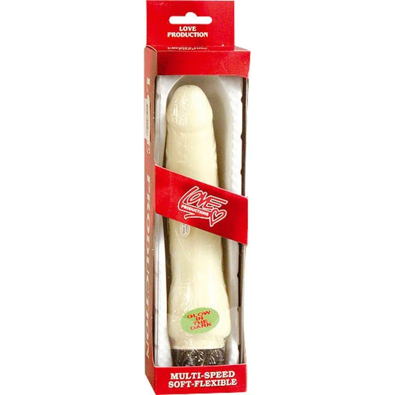 Glow In The Dark Vibrator - Bijeli 20cm, Seven Creations