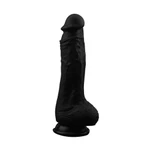 Gold Digger - Crni realistični dildo sa testisima i vakuumskim postoljem 20,5 cm