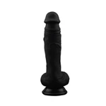 Gold Digger - Crni realistični dildo sa testisima i vakuumskim postoljem 20,5 cm
