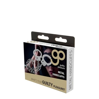 GP Metalne Lisice sa Dugačkom Lančanom Povezom 45cm - Srebrne - Sexy Shop