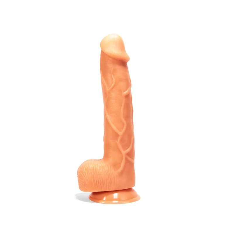 Handmade 33cm Dildo sa testisima i vakuumskim postoljem - Flesh boja