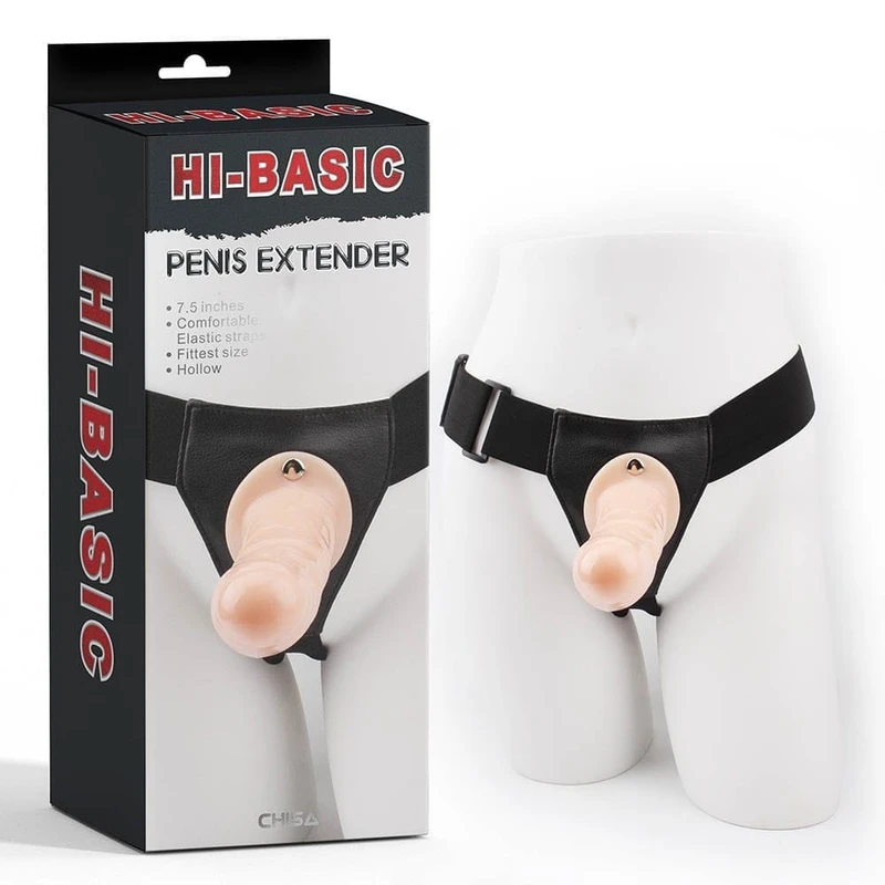 Hollow Dildo sa Elastičnim Trakom - Prilagodljivo za struk do 52'' - Skin Color