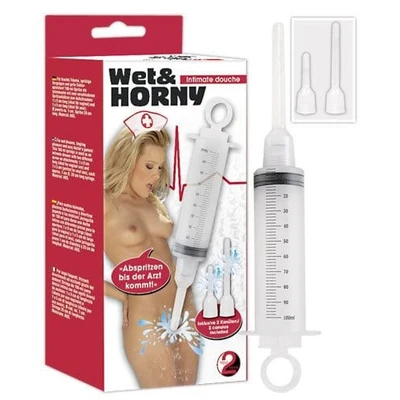 Horny Shot Douche prozirni tuš sa 2 nastavka 20cm - Sexy Shop