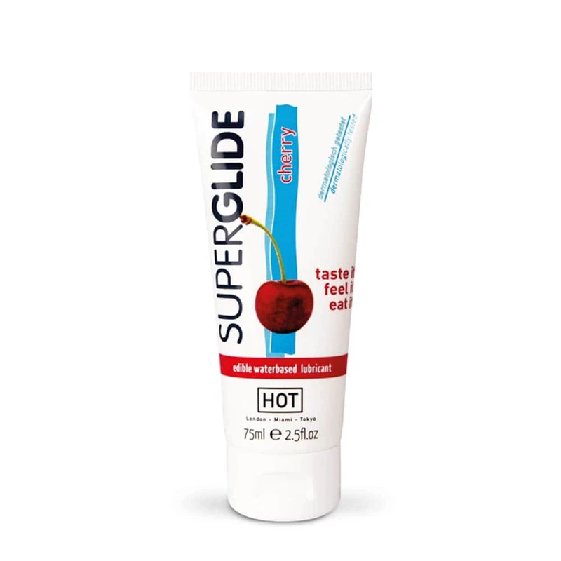 HOT Superglide jestivi lubrikant na vodenoj bazi - TREŠNJA 75 ml