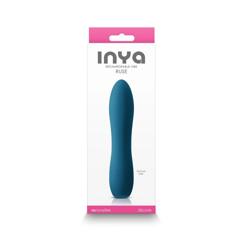 INYA Ruse - kompaktni vibrator u zelenoj boji, 4 brzine, 6 funkcija, dužina 13,8 cm