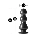 JET FIERCE PLUG - Crni vodootporni dildo 25,4cm