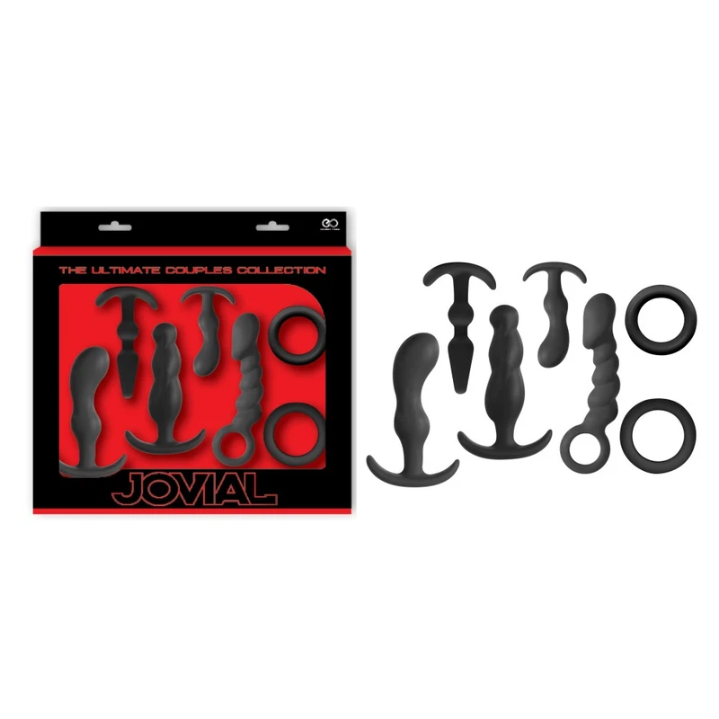 JOVIAL KIT SET - Crni analni set sa penis prstenima 