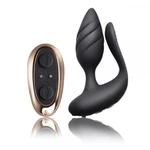Koktel - Crni dvomotorni vibrator sa daljinskim upravljačem