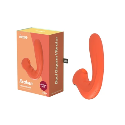 Kraken - Vibrator sa stimulacijom klitorisa i G tačke, vodootporan, narandžasti - Sexy Shop
