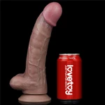 Lifelike Dual Layered Plišasti Dildо 26,5cm s Vakuumskim Postoljem - Lovetoy