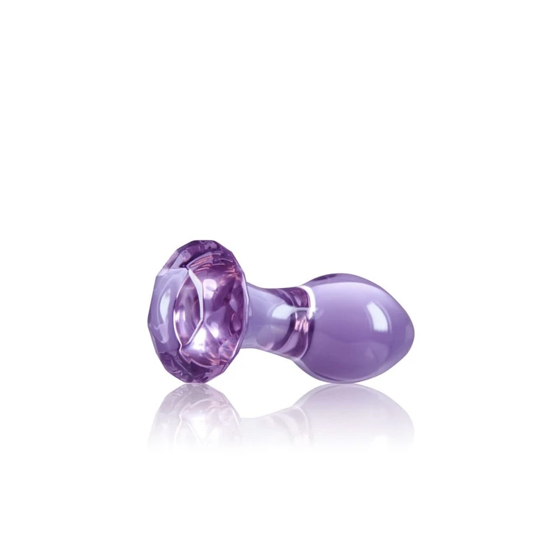 Ljubičasti Crystal Glass Dildo - NS Toys, 8.9cm, Vodootporan