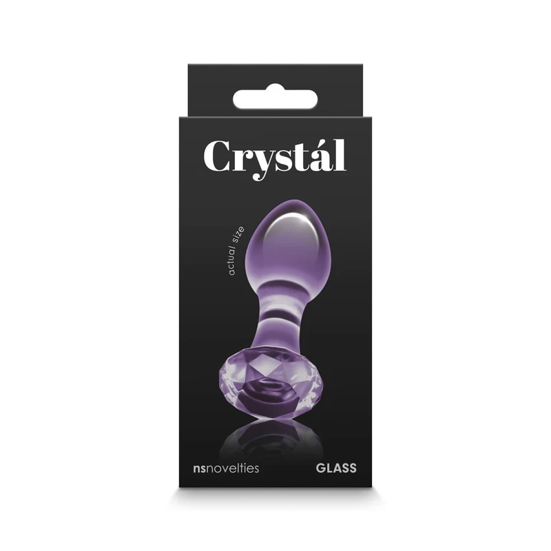 Ljubičasti Crystal Glass Dildo - NS Toys, 8.9cm, Vodootporan
