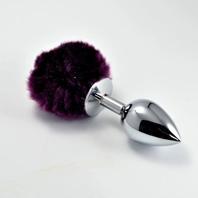 Ljubičasti metalni plug sa pomponom 7cm Lovetoy