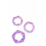 Ljubičasti Perlasti Cockring Set - 3 Veličine, Vodootporni
