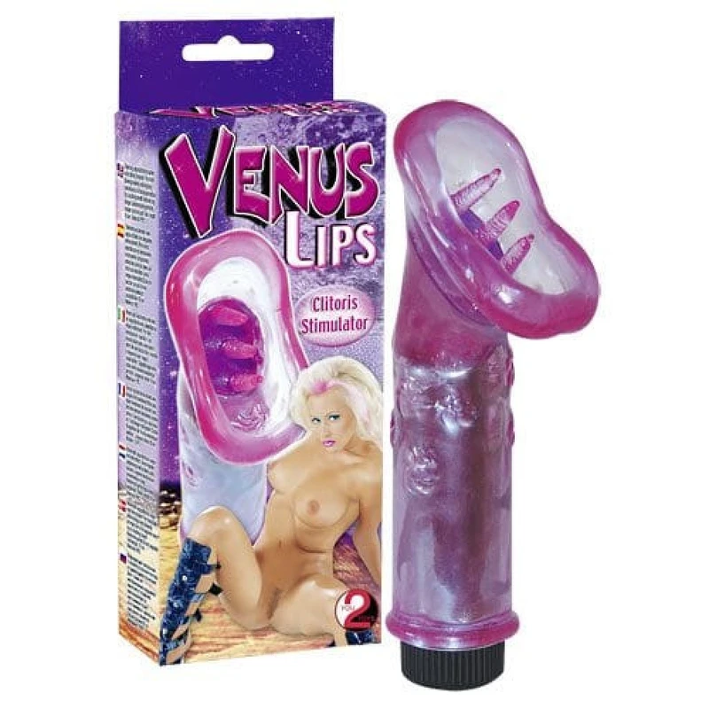 Ljubičasti prozirni gel vibrator sa stimulacijom klitorisa 16 cm