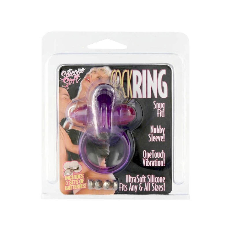 Ljubičasti vibrator u obliku zeca za penis - Seven Creations