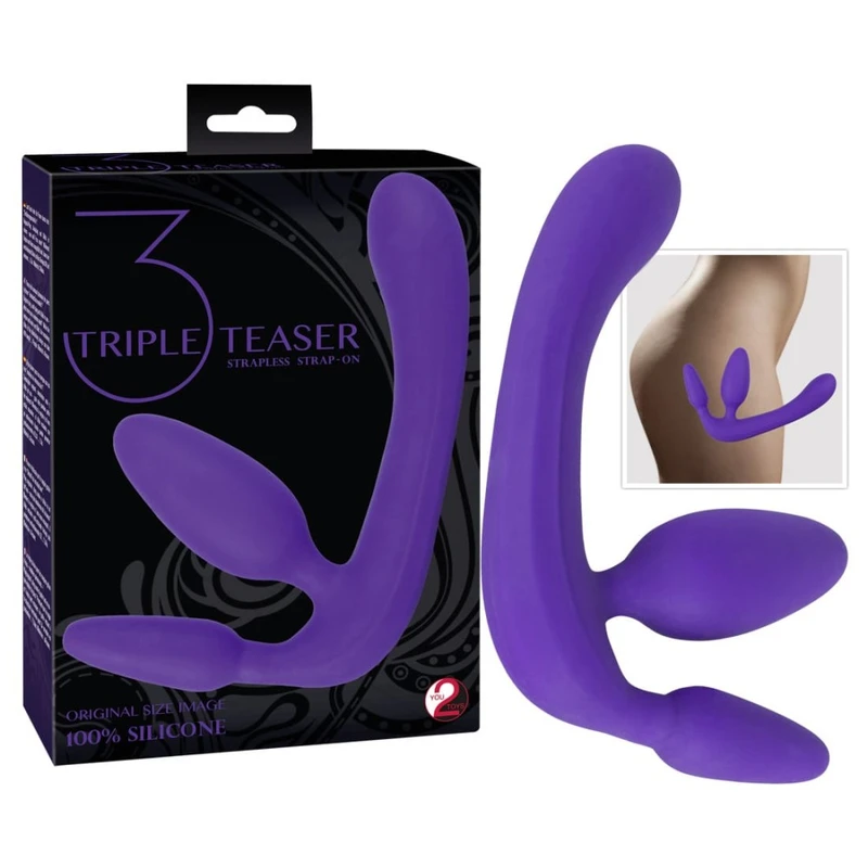 Ljubičasti višefunkcionalni vaginalni i analni plug s dildo efektom - You2Toys, 20 cm, vodootporan