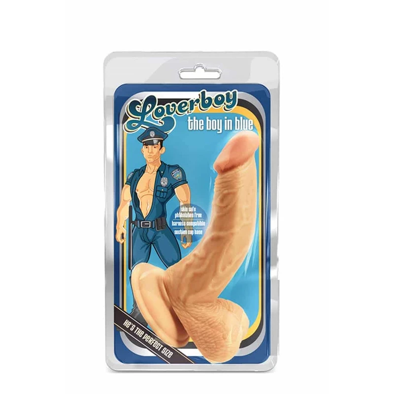 Loverboy The Boy In Blue - Realistični dildo sa vakuumskim postoljem za G-tačku i P-tačku stimulaciju