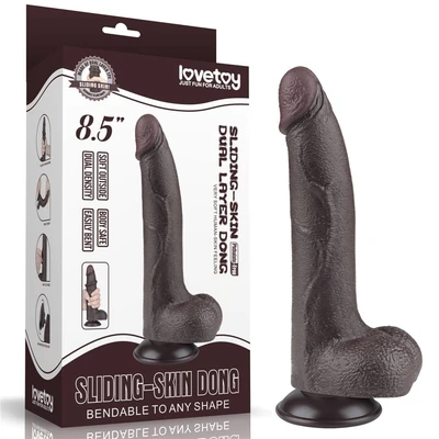 Lovetoy 22cm Crni Dildo sa Testisima i Vakuumskim Postoljem - Sexy Shop