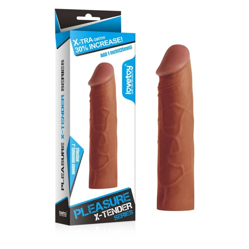 Lovetoy Pleasure X-Tender Braon Penis Sleeva 17cm