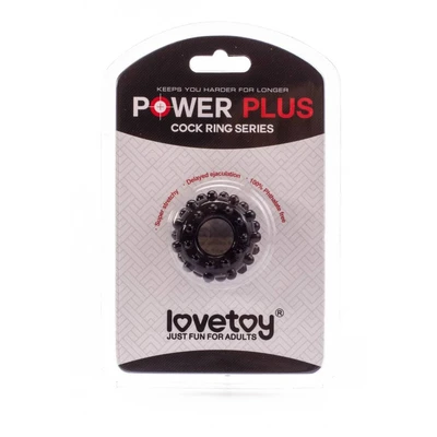 Lovetoy POWER PLUS crni cockring za povećanje stimulacije - Sexy Shop