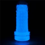 Lumino Play Masturbator - Ribbed, vodootporni, prozirni 20,5 cm