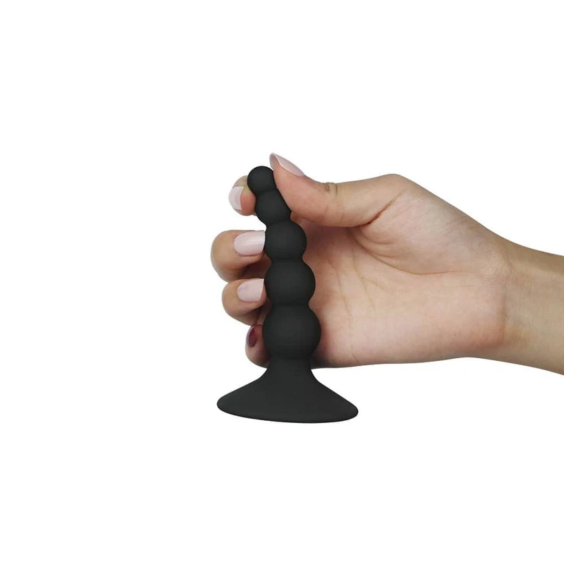 Lure Me Black Beaded Butt Plug 10cm