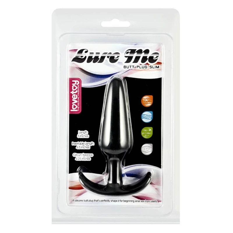 Lure Me Classic Anal Plug Crni 12,5 cm vodootporni