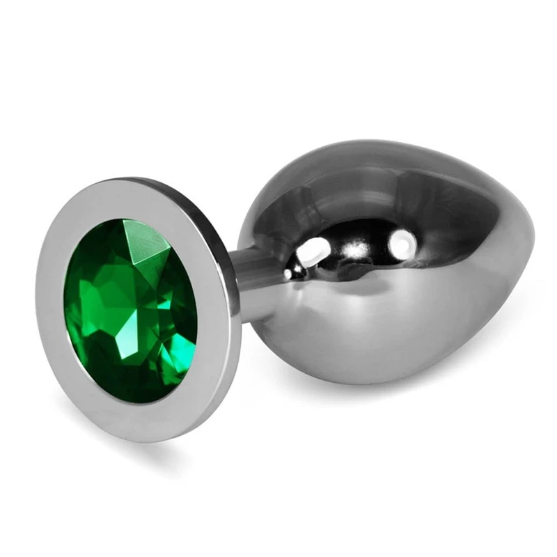 Luxury srebrni metalni plug 10cm - vodootporan, zeleni obruč, brend Lovetoy