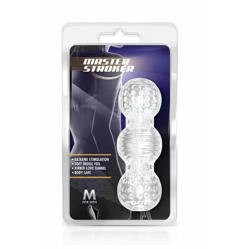 M For Men Master Stroker Clear - Prozirni muški stimulator sa teksturom
