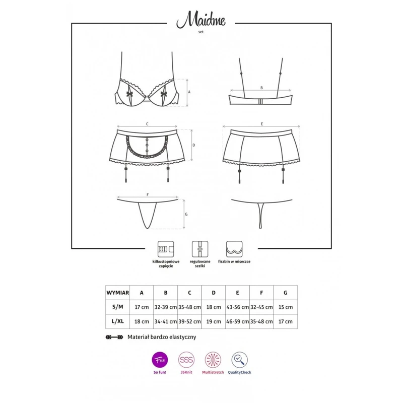 Maidme set 5-delni S/M - Crni Obsessive set za odrasle