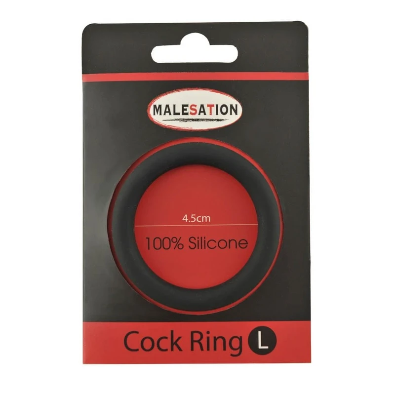 Malesation Crni Silikonski Prsten za Penis 4,5cm Vodootporan